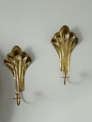 Arvika Pair of Brass Wall Candlesticks by Lars Holmström, Sweden, 1960s