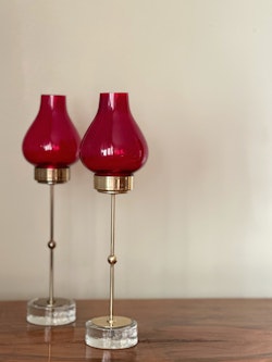 Set of two Gunnar Ander Brass Candlesticks for Tea Lights.
