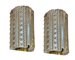 Pair of Large Orrefors Crystal Wall Sconces MEDEA. 1960s