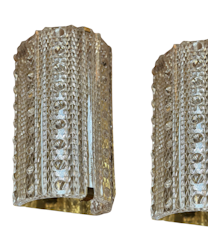 Pair of Large Orrefors Crystal Wall Sconces MEDEA. 1960s