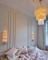 Murano Chandelier • TUBULAR • XL • clear glass