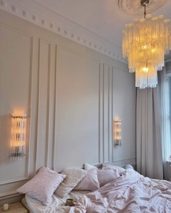 Murano Chandelier • TUBULAR • XL • clear glass