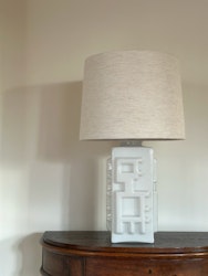 Large Swedish Mid-Century Glass Table Lamp in white. 1960's.