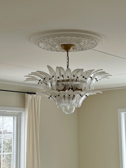 Murano Chandelier 'CORTO' medium size CLEAR GLASS