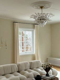Murano Chandelier 'CORTO' medium size CLEAR GLASS