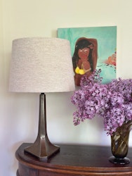 Art Noveau Table Lamp in patinated metal. 1940s.
