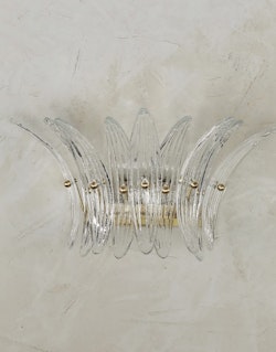 Pair of Murano Wall Lamps CORTO • clear glass