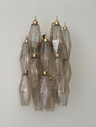 Murano Wall Lamp • 'SEDICI' • sand colored prisms