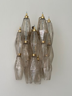 Murano Wall Lamp • 'SEDICI' • sand colored prisms
