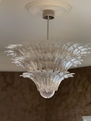 Murano Chandelier 'CORTO' • large size • clear glass