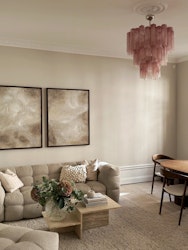 NEW IN! Murano Chandelier • DIAMOND • pink marbled glass