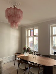 NEW IN! Murano Chandelier • DIAMOND • pink marbled glass
