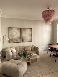 NEW IN! Murano Chandelier • DIAMOND • pink marbled glass