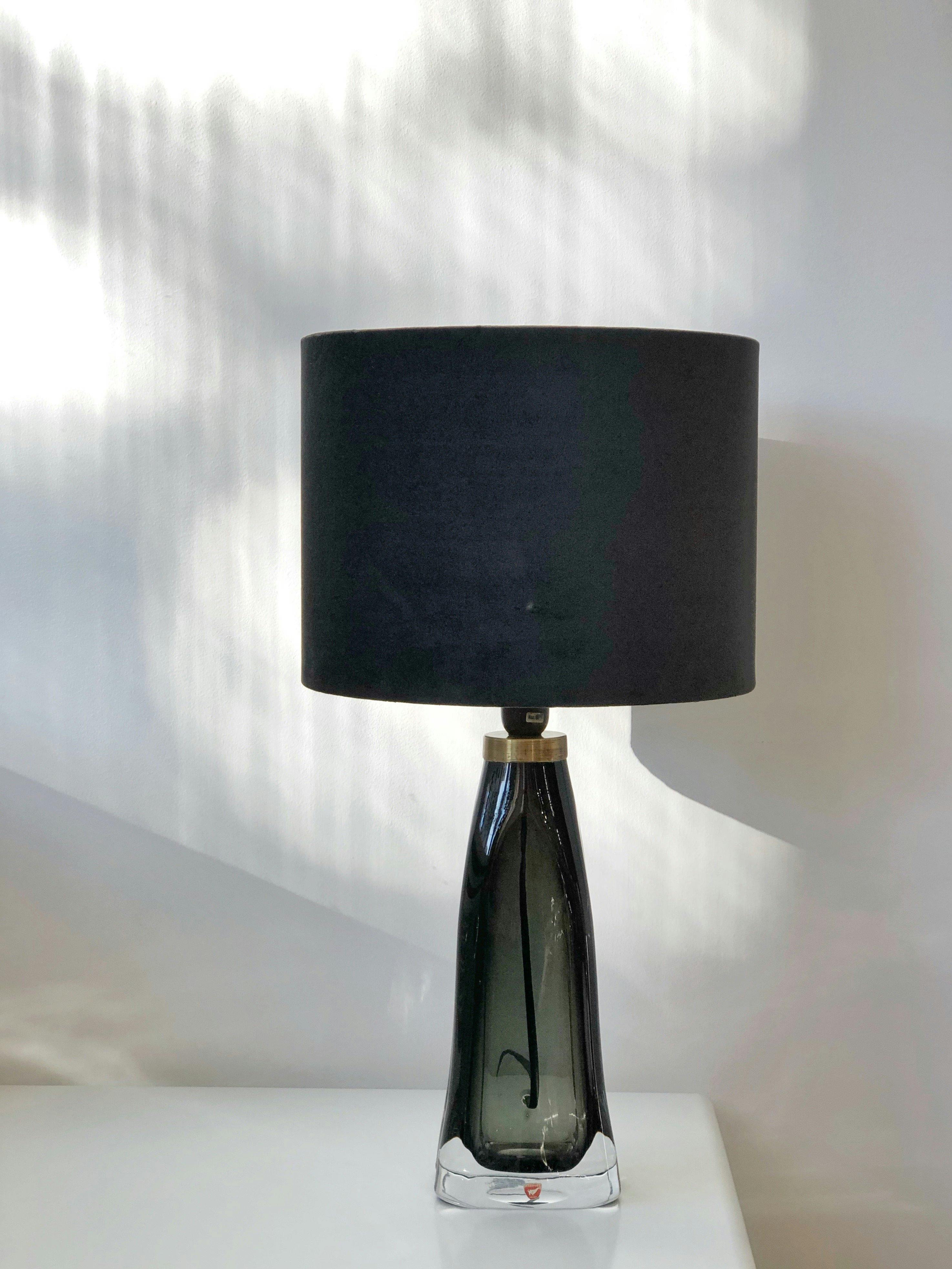 Pair of Orrefors Table Lamps Green Glass model RD-1323