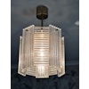 Orrefors pendant with textured glass panels.