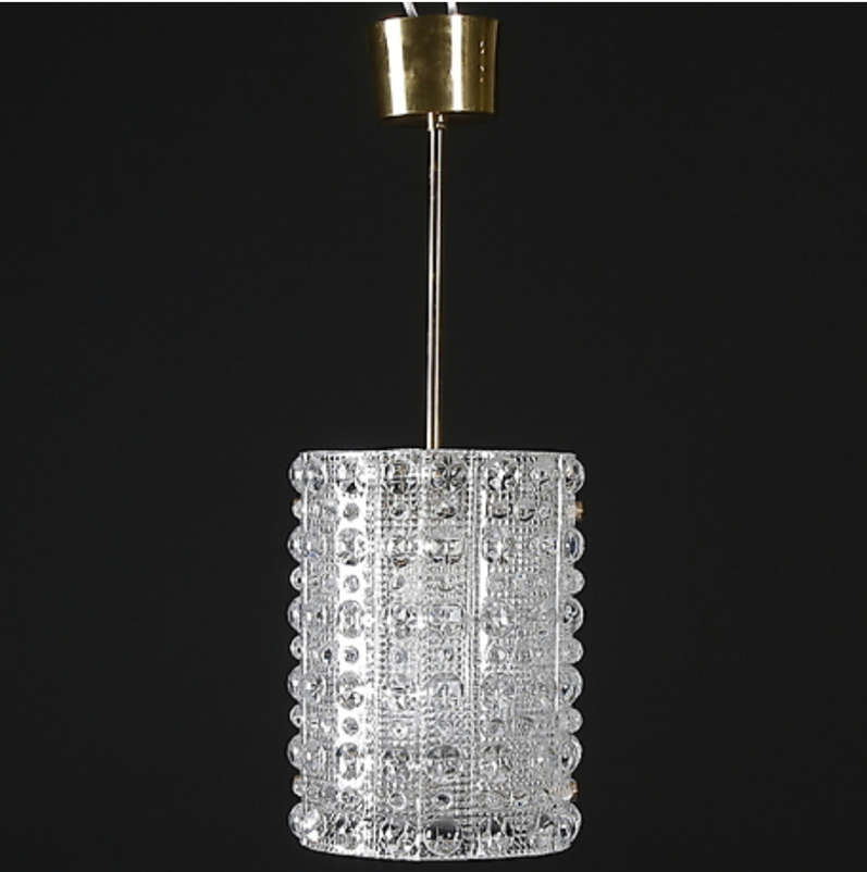 Orrefors Textured Crystal Pendant Light