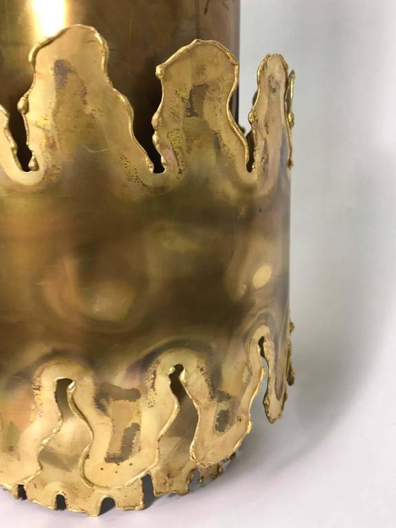 Brutalist Brass Pendant Light by Holm Sorensen
