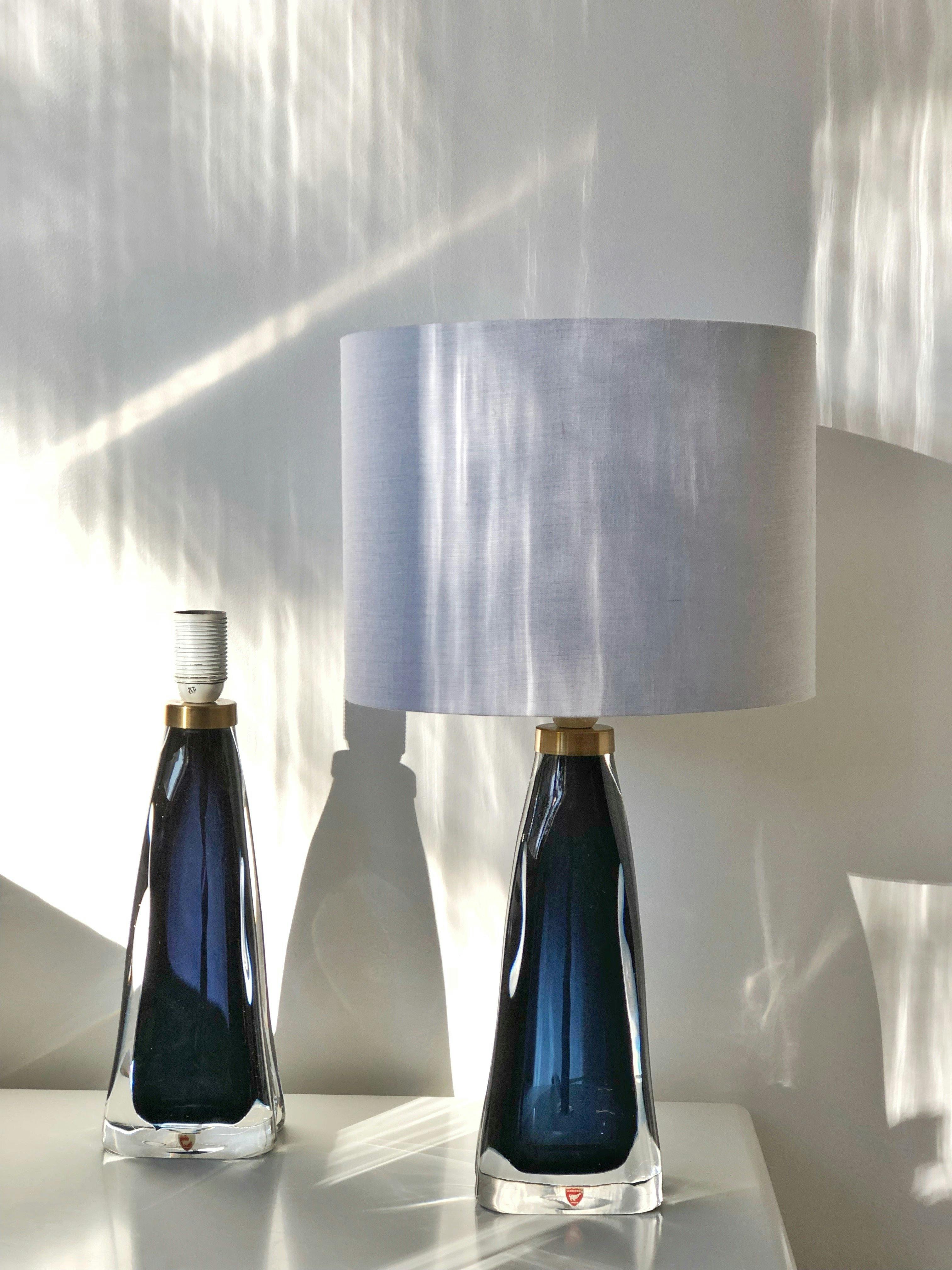Orrefors pair of Crystal Table Lamps model RD-1323