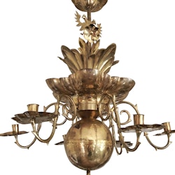 Swedish Grace Arvika Brass Chandelier by Firma Lars Holmström