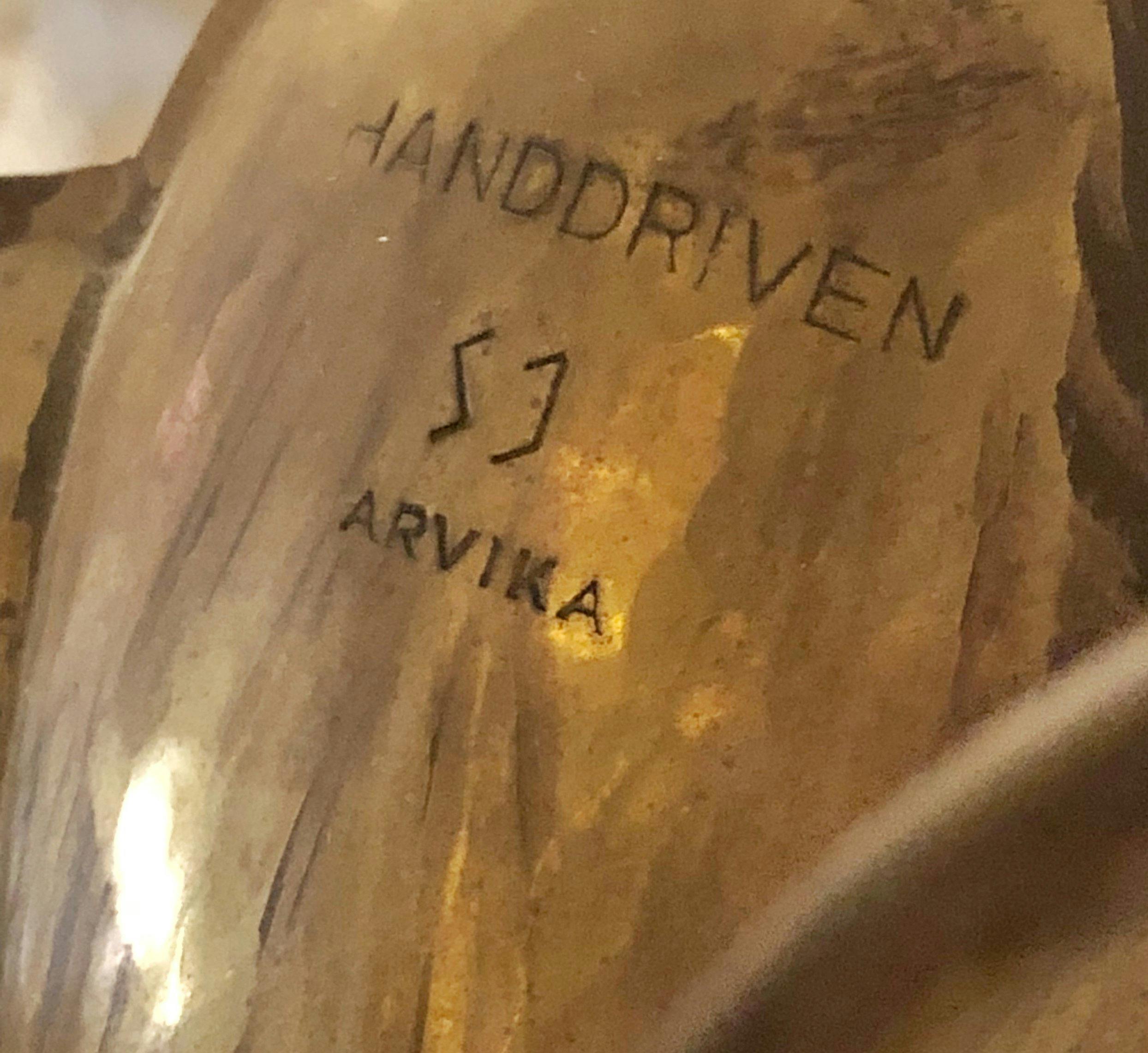 Swedish Grace Arvika Brass Chandelier by Firma Lars Holmström