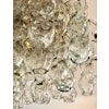 Doria Leuchten 60's Glass and Brass Flush Mount Chandelier