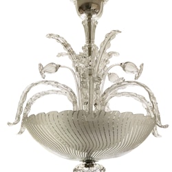 Orrefors Venetian Style Feather Chandelier, attributed Fritz Kurz