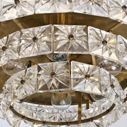 Orrefors Three-tier Chandelier with Crystal Prisms by Carl Fagerlund