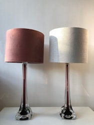 Mid-Century Modern Flygsfors Table Lamps in Burgundy by Paul Kedelv