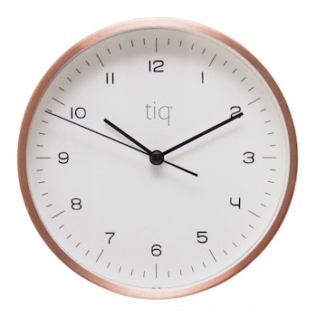 Tiq väggklocka med kopparfärgad ram, 15 cm - KE7756C