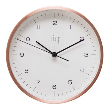 Tiq väggklocka med kopparfärgad ram, 15 cm - KE7756C