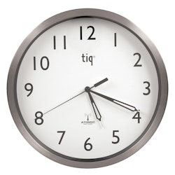 Tiq Väggklocka med ram i aluminium, Radiokontrollerad, 25 cm - F307RC