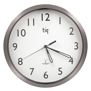 Tiq Väggklocka med ram i aluminium, Radiokontrollerad, 25 cm - F307RC