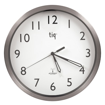 Tiq Väggklocka med ram i aluminium, Radiokontrollerad, 25 cm - F307RC