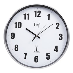 Tiq Väggklocka med ram i aluminium, Radiokontrollerad, 38 cm - C9803NRCS