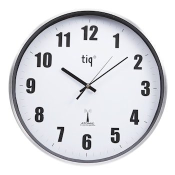 Tiq Väggklocka med ram i aluminium, Radiokontrollerad, 38 cm - C9803NRCS