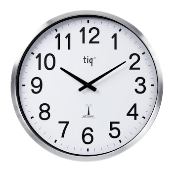 Tiq Väggklocka med ram i aluminium, Radiokontrollerad, 50 cm - EL500RCIN