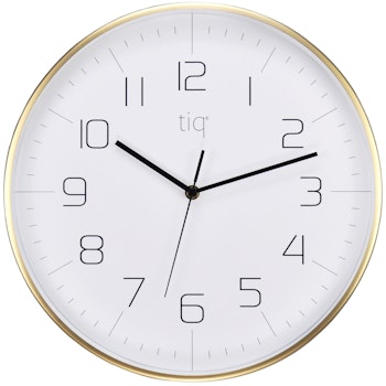 Tiq stilren design väggklocka med ram i guld, 34 cm - YH9735G