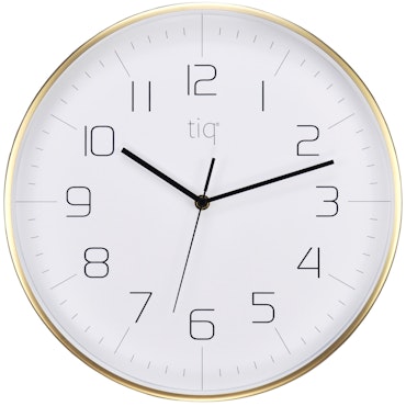 Tiq stilren design väggklocka med ram i guld, 34 cm - YH9735G