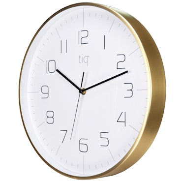 Tiq stilren design väggklocka med ram i guld, 34 cm - YH9735G