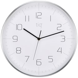 Tiq stilren design väggklocka med ram i silver, 34 cm - YH9735S