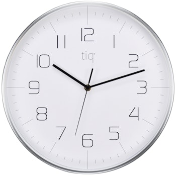 Tiq stilren design väggklocka med ram i silver, 34 cm - YH9735S