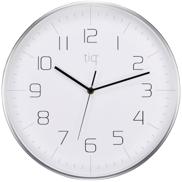 Tiq stilren design väggklocka med ram i silver, 34 cm - YH9735S