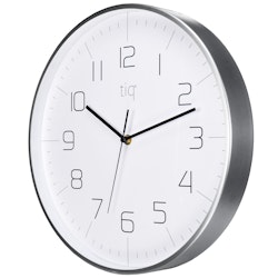 Tiq stilren design väggklocka med ram i silver, 34 cm - YH9735S