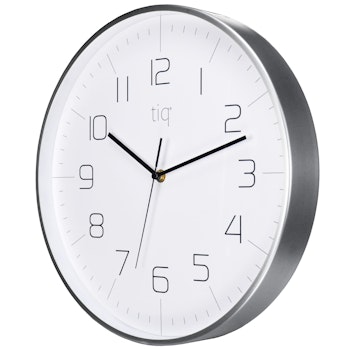 Tiq stilren design väggklocka med ram i silver, 34 cm - YH9735S