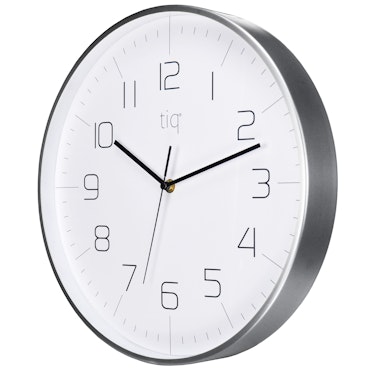 Tiq stilren design väggklocka med ram i silver, 34 cm - YH9735S