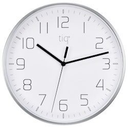 Tiq stilren design väggklocka med ram i silver, 25 cm - YH9746S