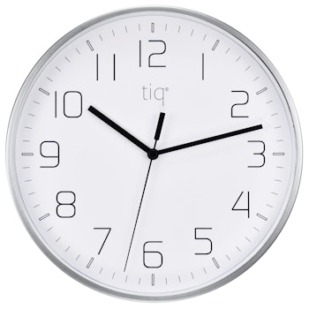 Tiq stilren design väggklocka med ram i silver, 25 cm - YH9746S