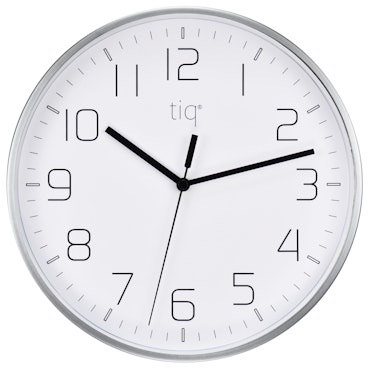 Tiq stilren design väggklocka med ram i silver, 25 cm - YH9746S