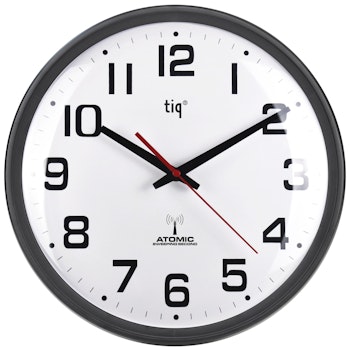 Tiq Väggklocka helt i plast, Radiokontrollerad, 34,8 cm - F6265R1RC