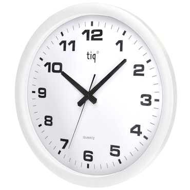 Tiq Väggklocka med ram i vit plast, 40 cm - 851D